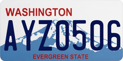 WA license plate AYZ0506