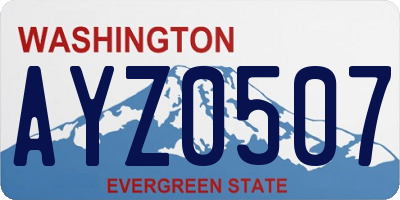 WA license plate AYZ0507