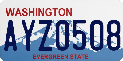 WA license plate AYZ0508