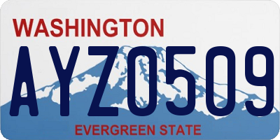 WA license plate AYZ0509