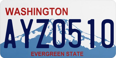 WA license plate AYZ0510