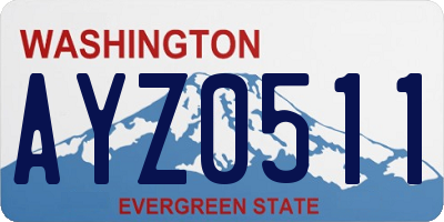 WA license plate AYZ0511