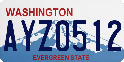 WA license plate AYZ0512