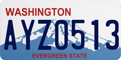 WA license plate AYZ0513