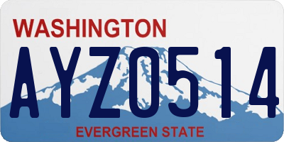 WA license plate AYZ0514