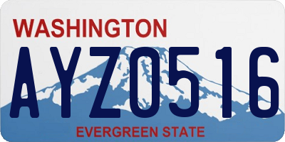 WA license plate AYZ0516