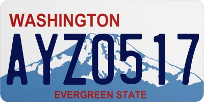 WA license plate AYZ0517