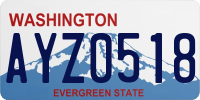 WA license plate AYZ0518