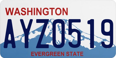 WA license plate AYZ0519