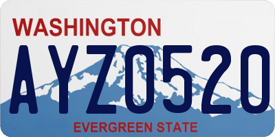 WA license plate AYZ0520