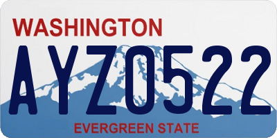 WA license plate AYZ0522