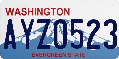 WA license plate AYZ0523