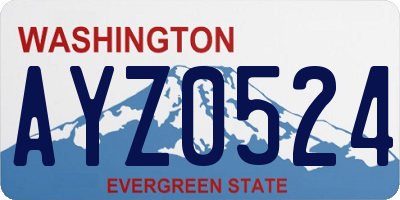 WA license plate AYZ0524