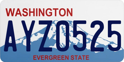 WA license plate AYZ0525