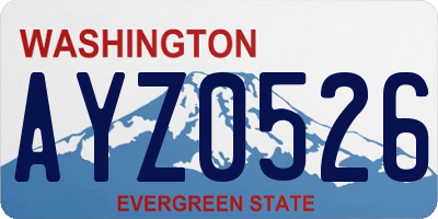 WA license plate AYZ0526