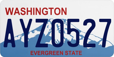 WA license plate AYZ0527