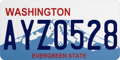 WA license plate AYZ0528