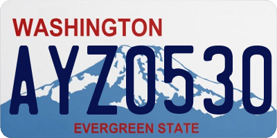 WA license plate AYZ0530