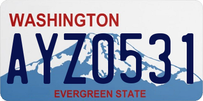 WA license plate AYZ0531