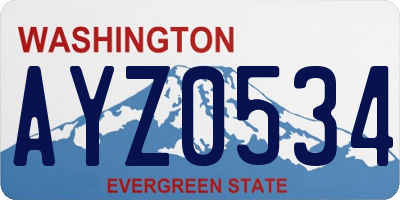 WA license plate AYZ0534