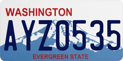 WA license plate AYZ0535