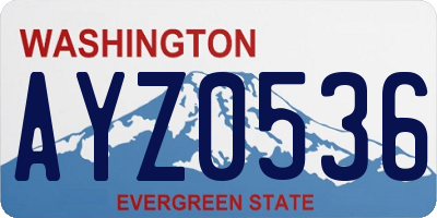 WA license plate AYZ0536