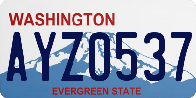 WA license plate AYZ0537