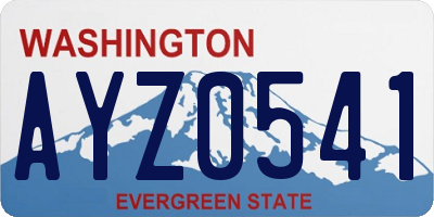 WA license plate AYZ0541