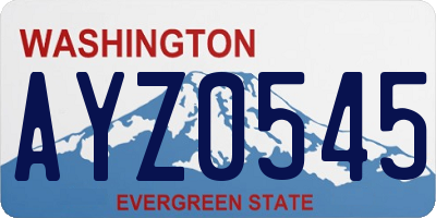 WA license plate AYZ0545