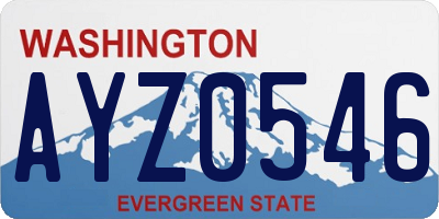 WA license plate AYZ0546