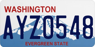 WA license plate AYZ0548