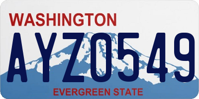 WA license plate AYZ0549