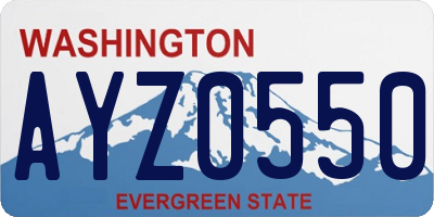 WA license plate AYZ0550