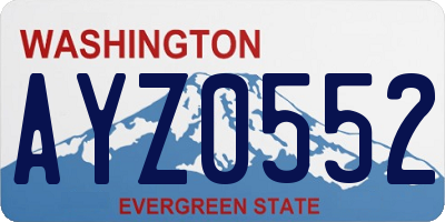 WA license plate AYZ0552