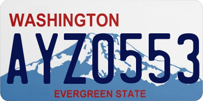 WA license plate AYZ0553