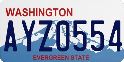 WA license plate AYZ0554