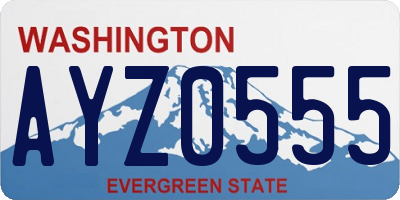 WA license plate AYZ0555