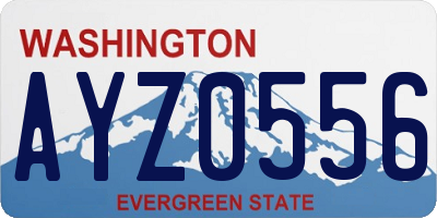 WA license plate AYZ0556