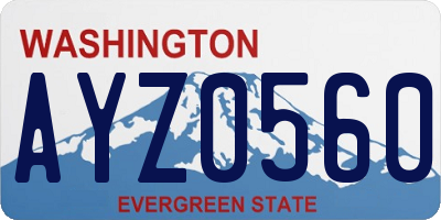 WA license plate AYZ0560