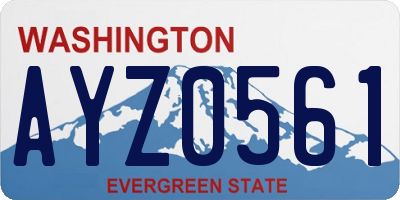 WA license plate AYZ0561