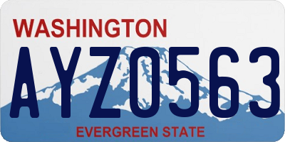 WA license plate AYZ0563