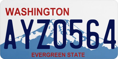 WA license plate AYZ0564