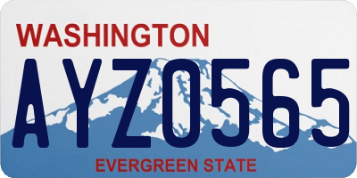 WA license plate AYZ0565