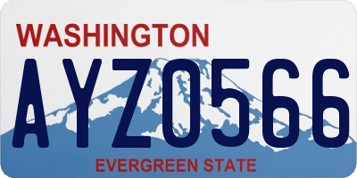 WA license plate AYZ0566