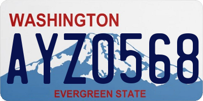 WA license plate AYZ0568