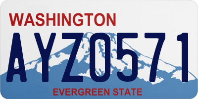 WA license plate AYZ0571