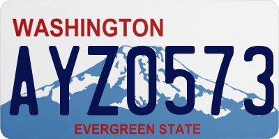 WA license plate AYZ0573