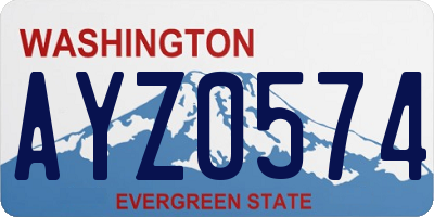 WA license plate AYZ0574