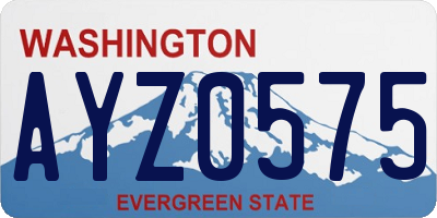 WA license plate AYZ0575