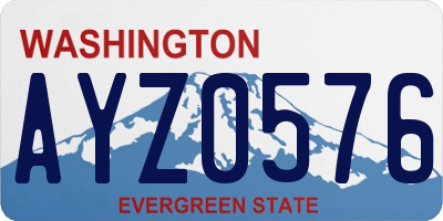 WA license plate AYZ0576